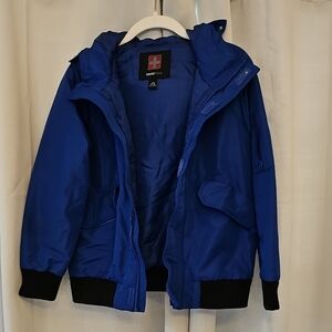 Boys 10/12 Blue Jacket with Zipper And Hood